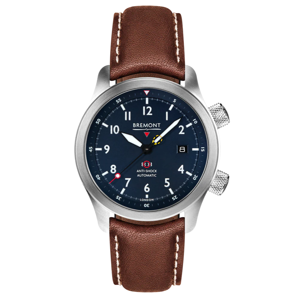 Bremont Watch MBII Custom Stainless Steel Blue Dial with Purple Barrel & Closed Case Back - Image 2