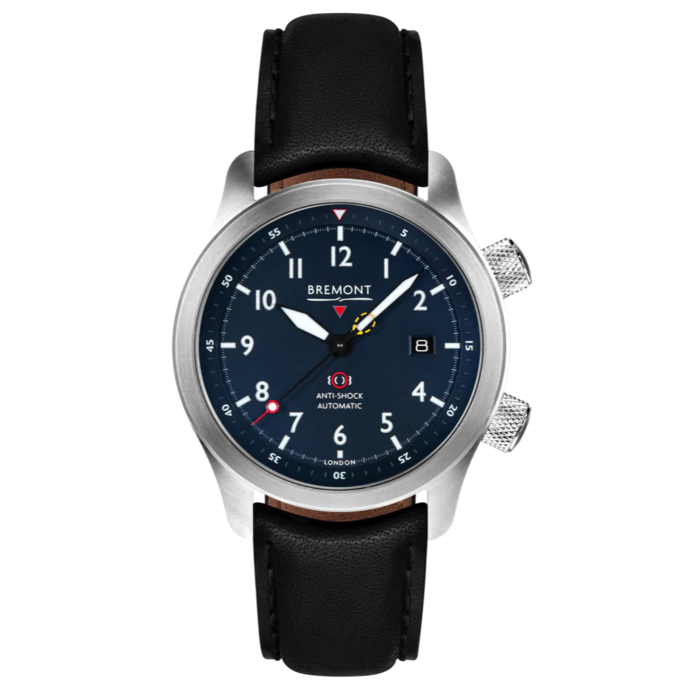 Bremont Watch MBII Custom Stainless Steel Blue Dial with Yellow Barrel & Open Case Back - Image 8