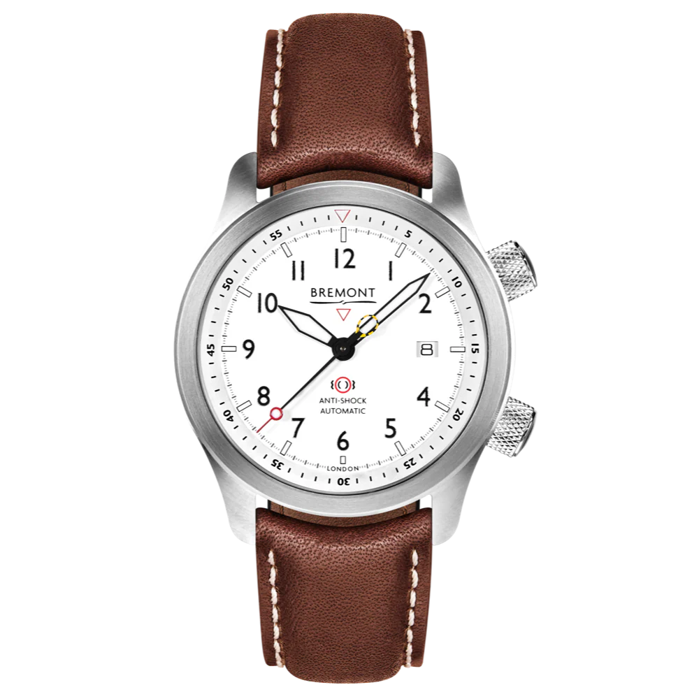 Bremont Watch MBII Custom Stainless Steel White Dial with Orange Barrel & Closed Case Back - Image 2