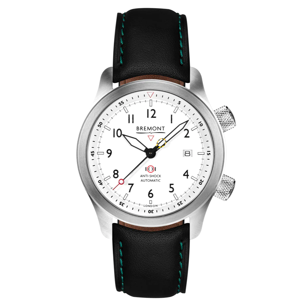 Bremont Watch MBII Custom Stainless Steel White Dial with Purple Barrel & Closed Case Back - Image 5