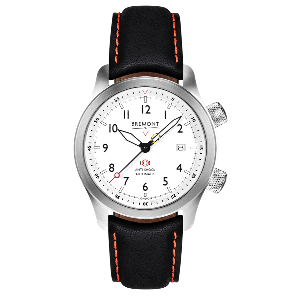 Bremont Watch MBII Custom Stainless Steel White Dial with Purple Barrel & Open Case Back - Image 7