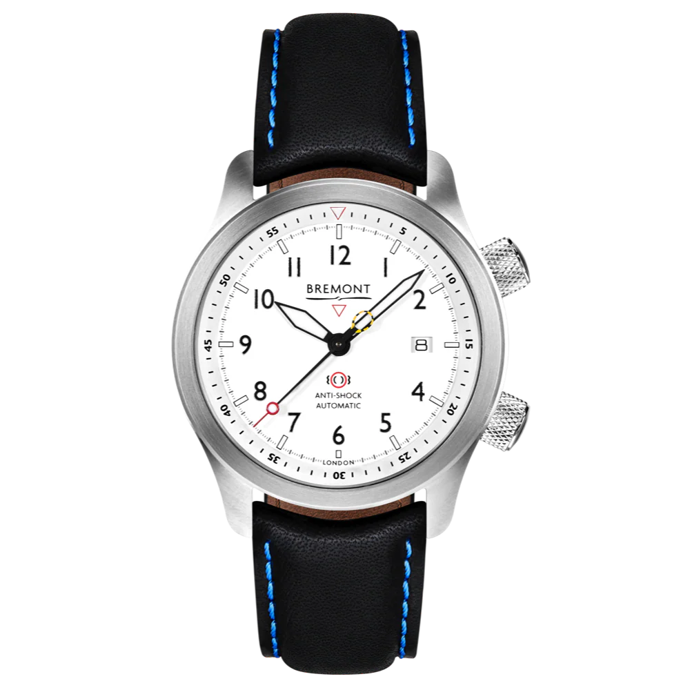 Bremont Watch MBII Custom Stainless Steel White Dial with Yellow Barrel & Closed Case Back - Image 6