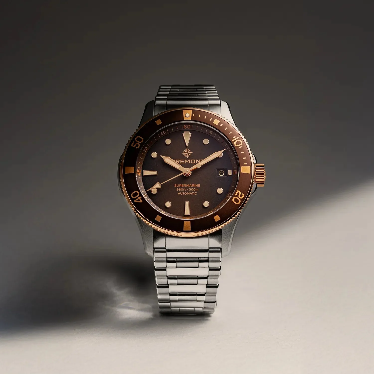 Bremont Supermarine 300M Date Brown Bracelet Watch - Image 4