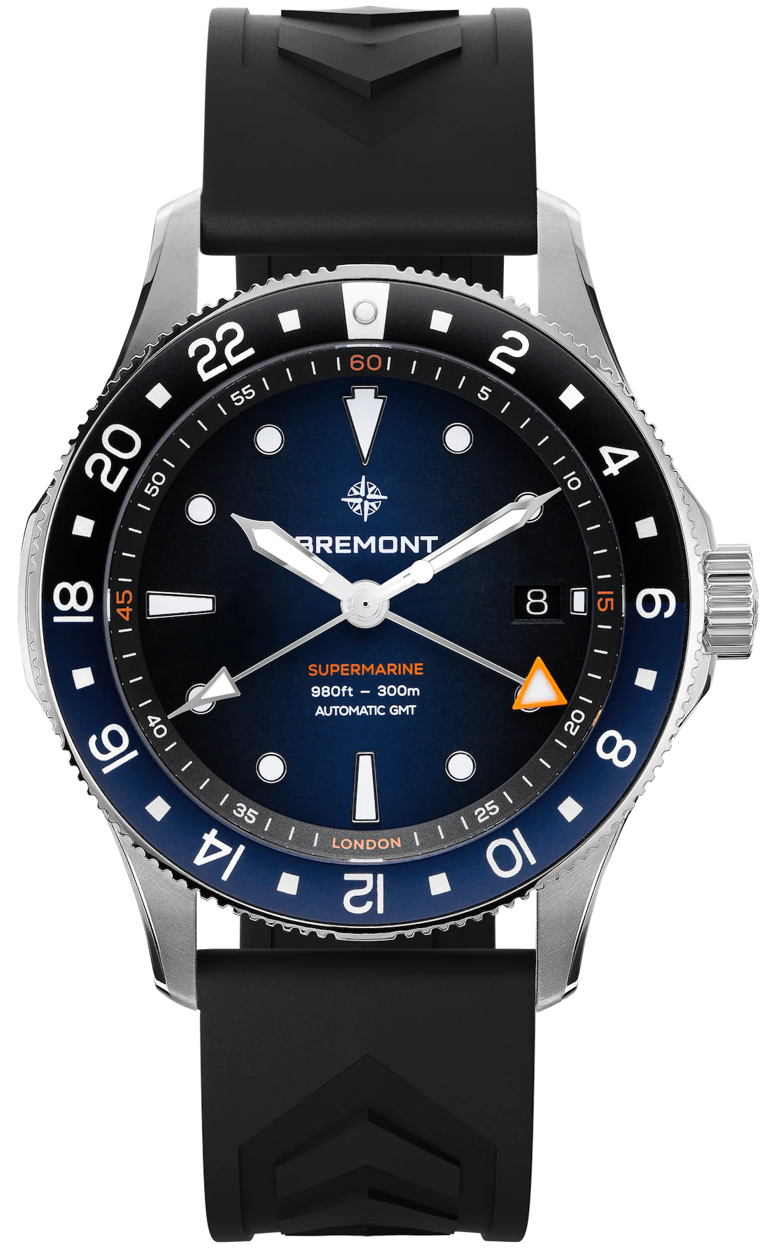 Bremont Supermarine 300M GMT Blue Black Rubber Limited Edition Watch