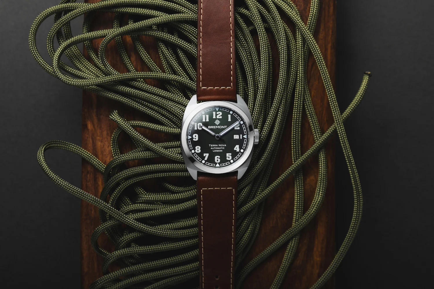 Bremont Terra Nova 40.5 Date Green Leather Watch - Image 8