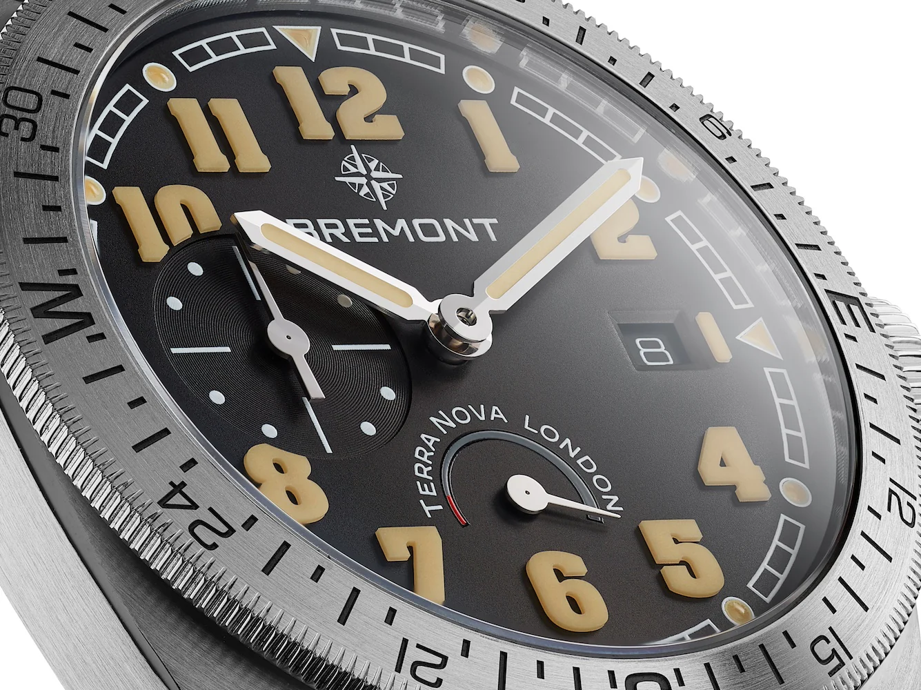 Bremont Terra Nova 40.5 Turning Bezel Black Leather Watch - Image 4