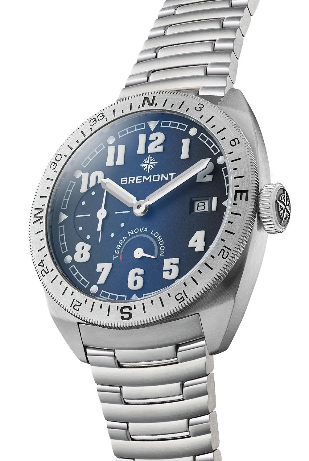 Bremont Terra Nova 40.5 Turning Bezel Power Reserve Blue Bracelet Watch - Image 3