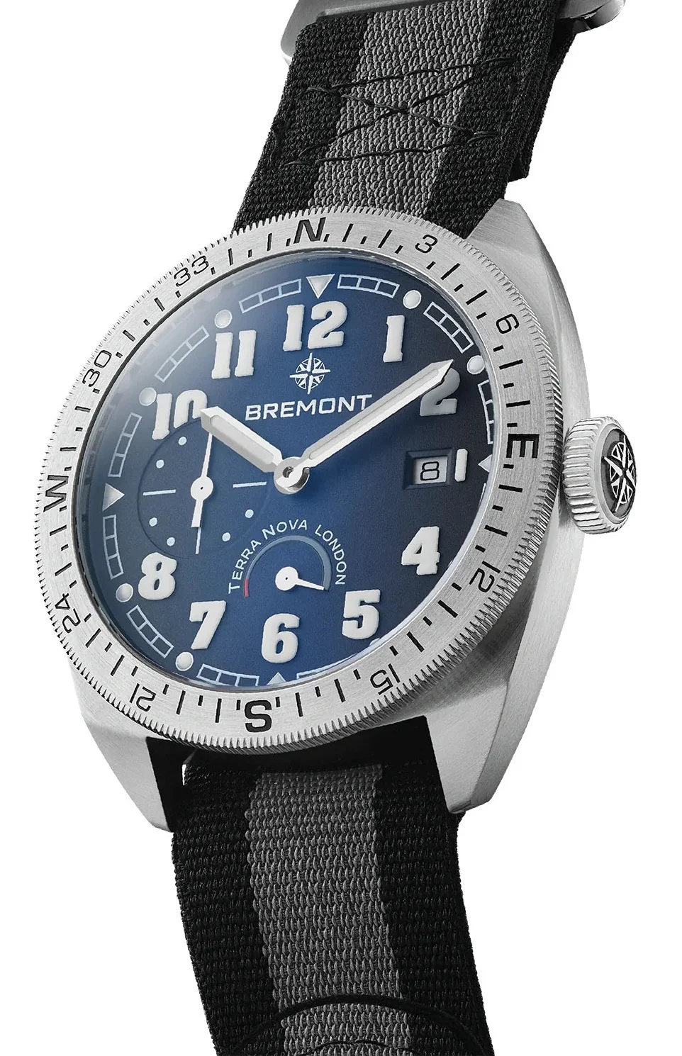 Bremont Terra Nova 40.5 Turning Bezel Power Reserve Blue Nato Watch - Image 3