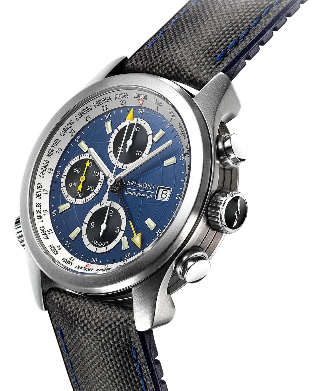 Bremont Watch World Timer ALT1-WT Blue Chalgrove Strap - Image 3