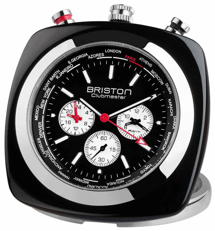 Briston Watch Travel Clock Clubmaster Acetate Black
