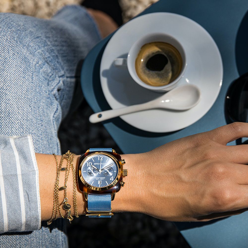 Briston Clubmaster Classic Acetate Gold Watch - Image 2