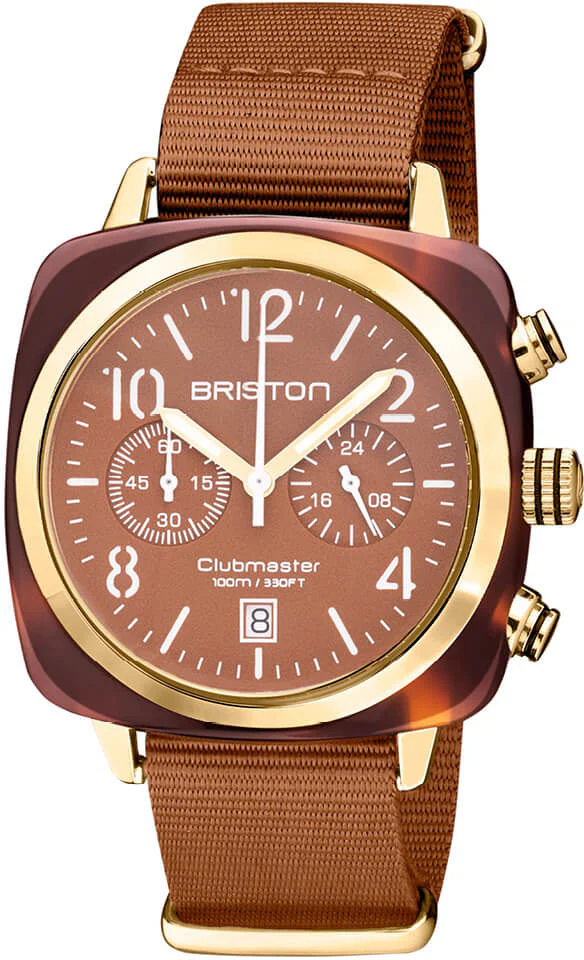 Briston Clubmaster Classic Chronograph Terracotta Caramel Watch