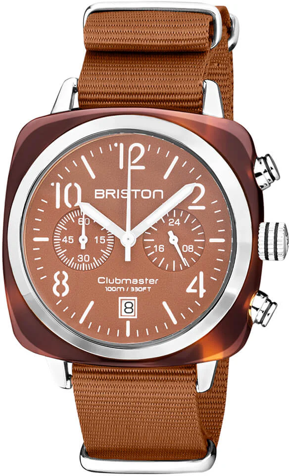 Briston Clubmaster Classic Chronograph Terracotta Caramel Watch