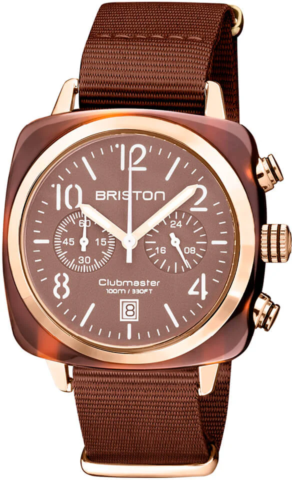 Briston Watch Clubmaster Classic Chronograph Terracotta Chocolate