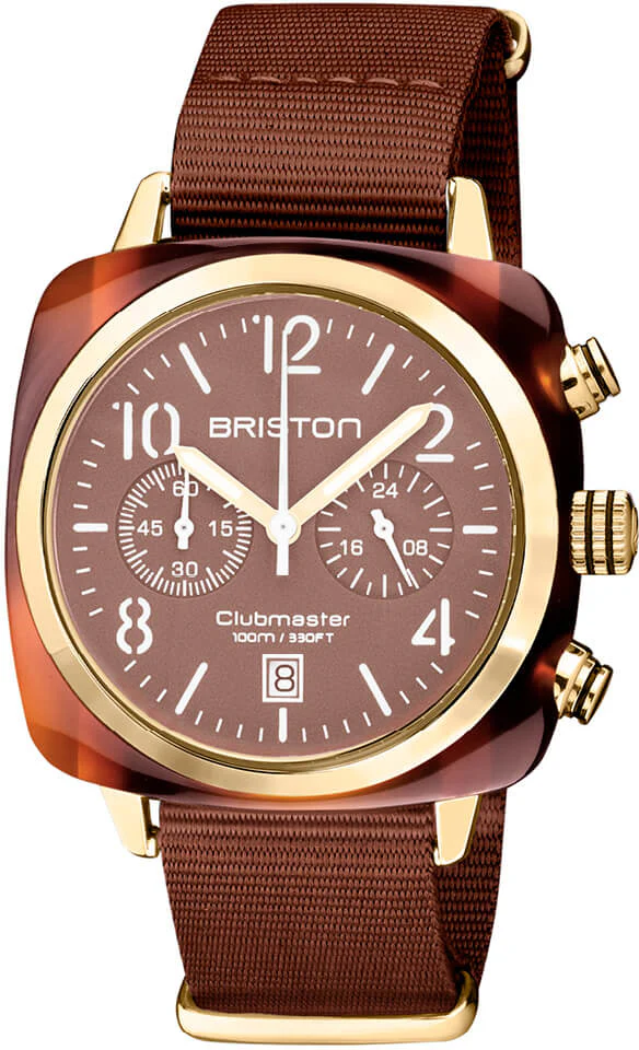Briston Watch Clubmaster Classic Chronograph Terracotta Chocolate