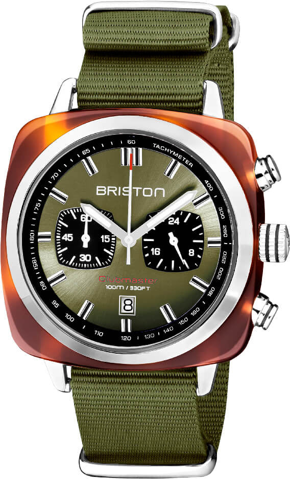 Briston Clubmaster Classic Sport Green Olive Watch