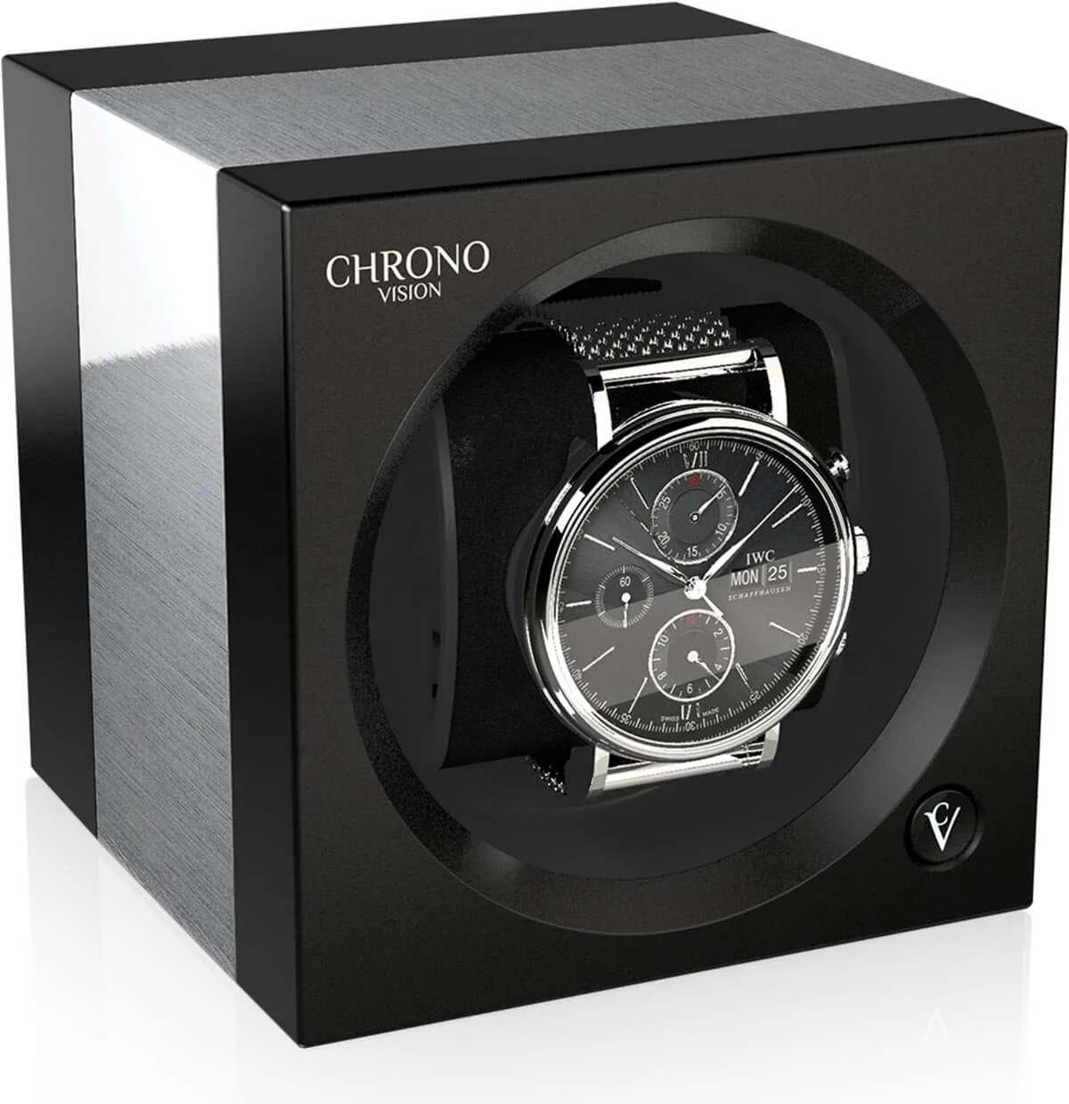 Chronovision One Watch Winder Bluetooth Aluminium Black Silk
