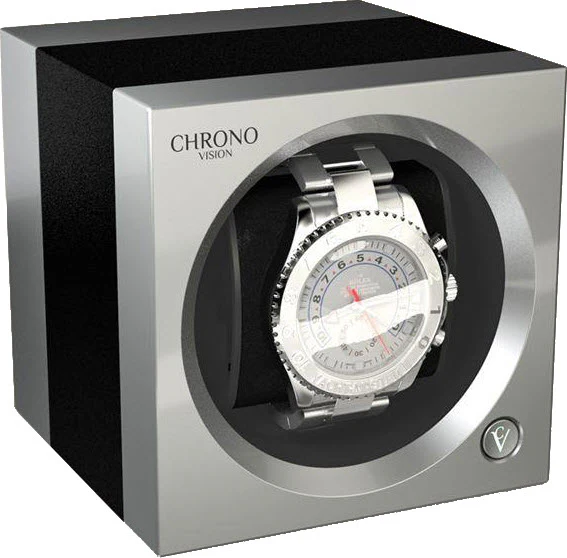 Chronovision One Watch Winder Bluetooth Black Anodized Chrome Silk