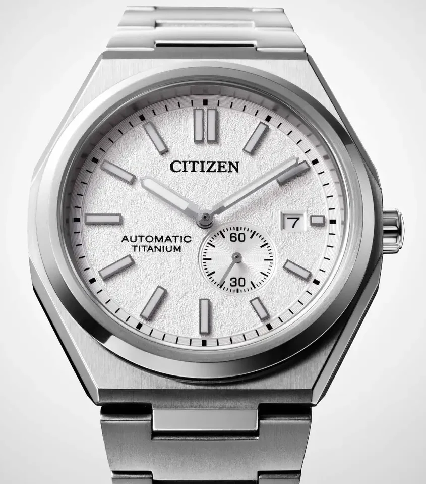 Citizen Super Titanium Zenshin Automatic Textured White Watch - Image 3
