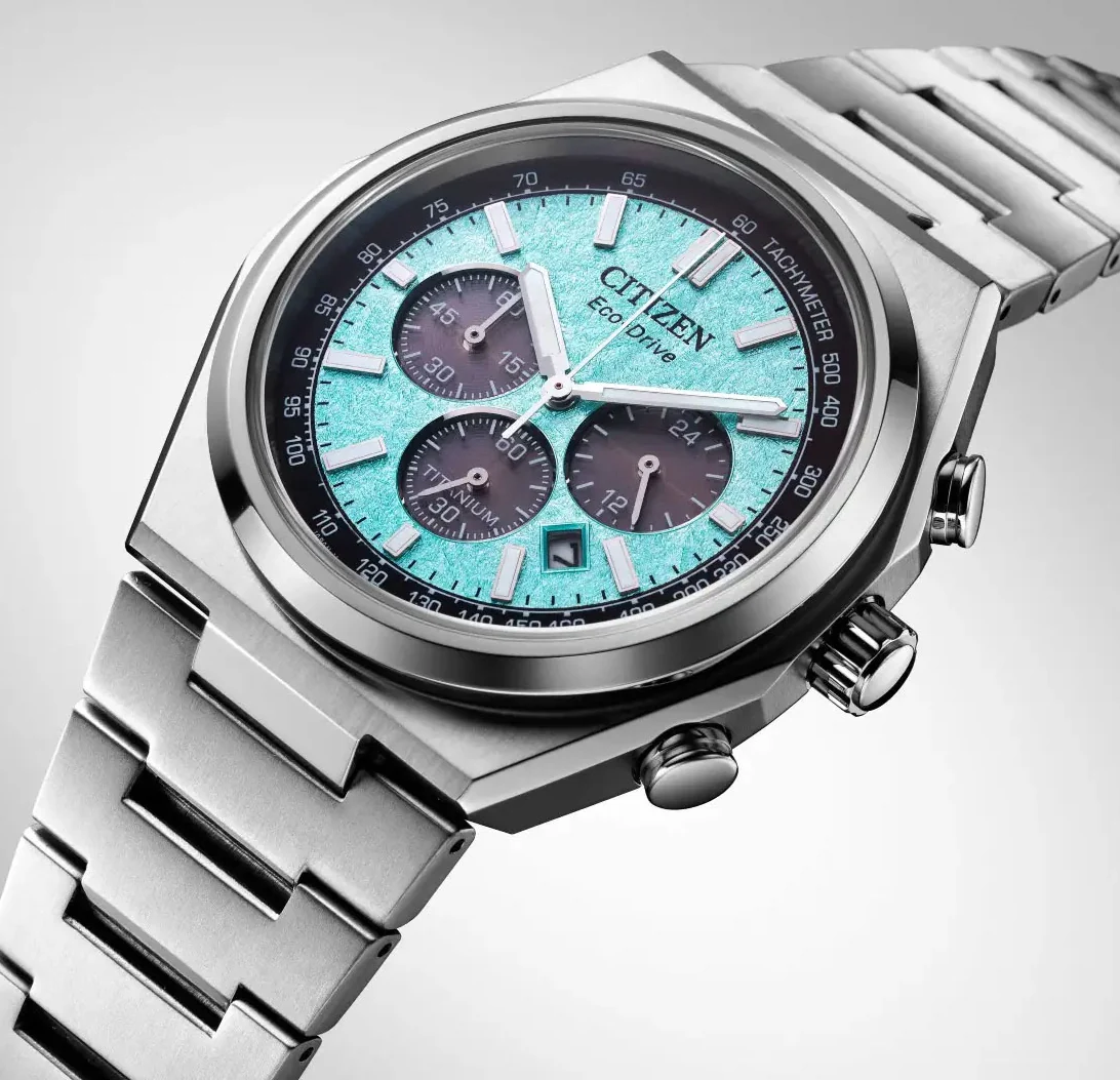 Citizen Super Titanium Zenshin Chrono Textured Blue Watch D - Image 2