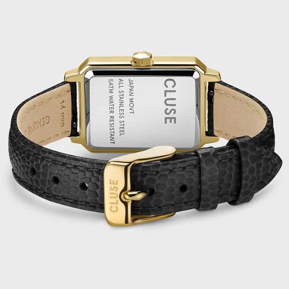 Cluse Fluette Leather Black Lizard Gold - Image 3