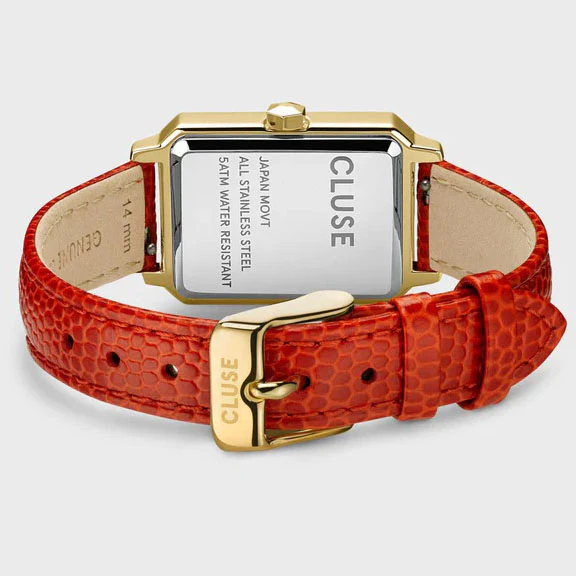 Cluse Fluette Leather Coral Lizard Gold - Image 3
