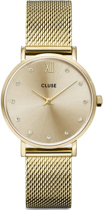 Cluse Minuit Mesh Crystals Full Gold