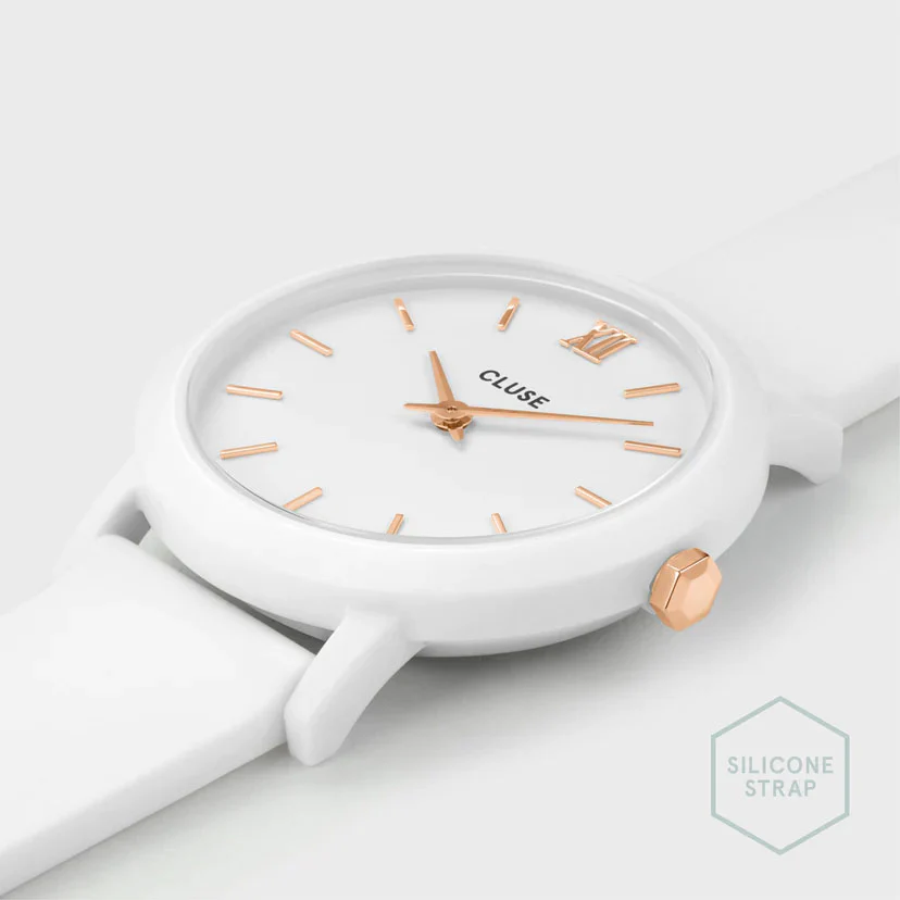 Cluse Minuit Nylon White Rose Gold D - Image 2