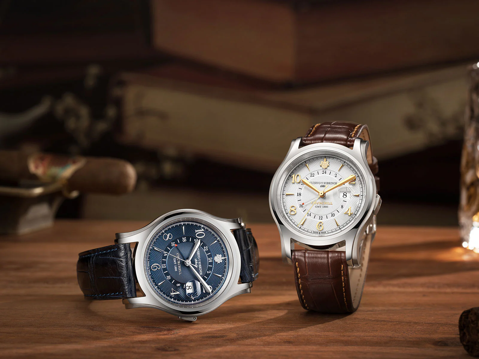 Cuervo y Sobrinos Churchill 1895 GMT Watch - Image 7