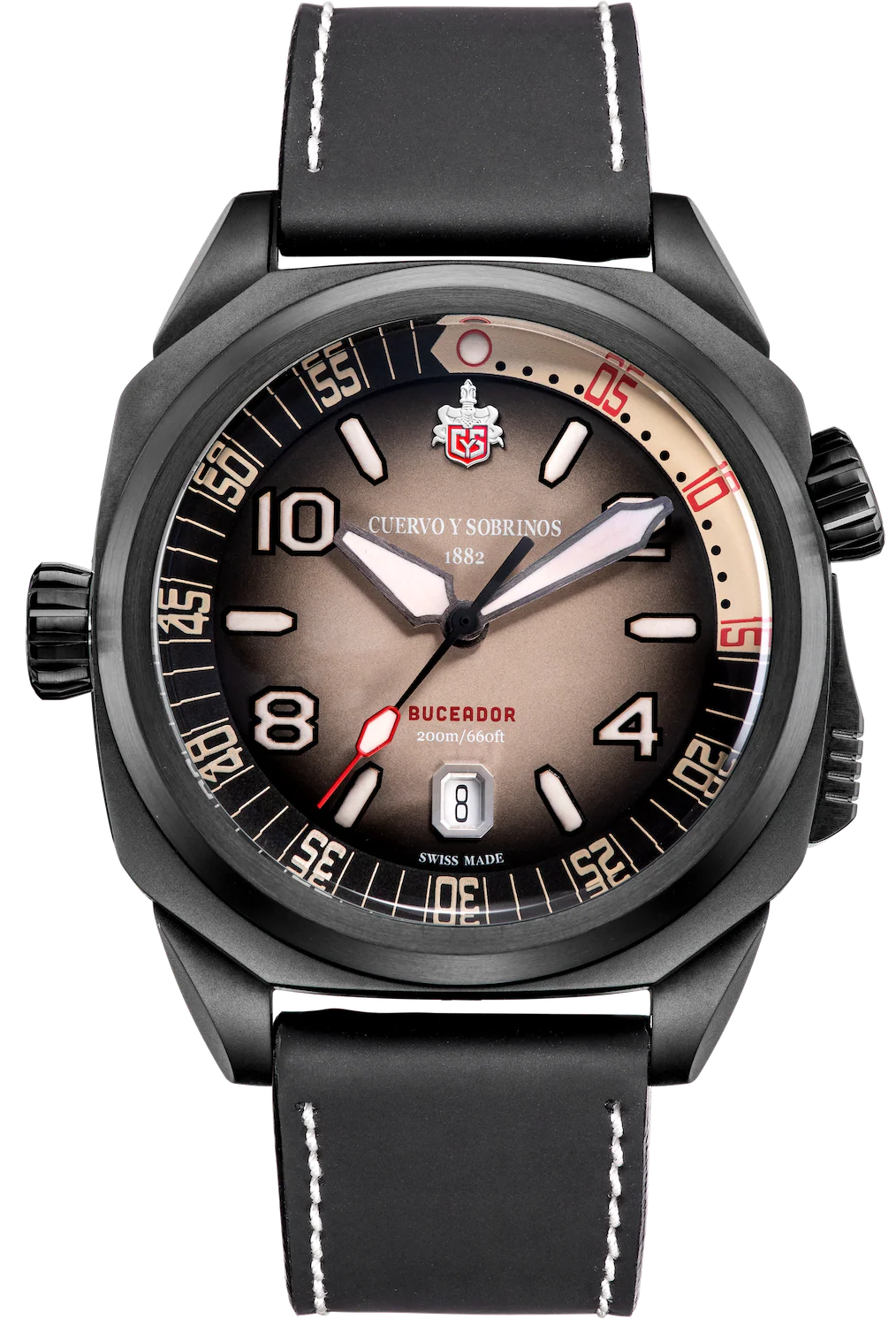 Cuervo y Sobrinos Buceador Caribe Divers Black Coral Watch