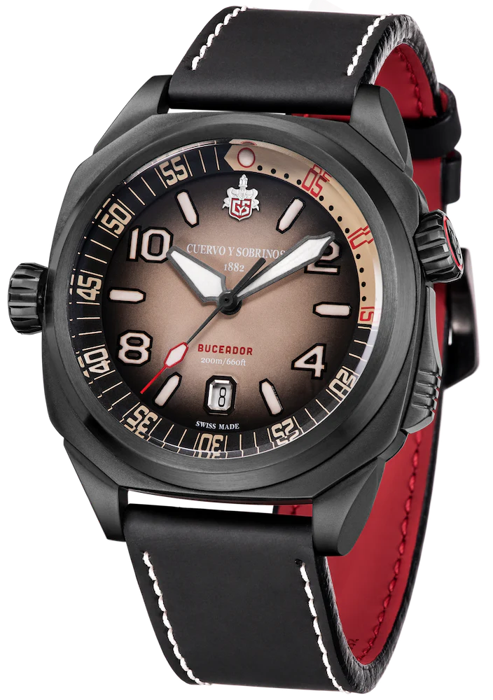 Cuervo y Sobrinos Buceador Caribe Divers Black Coral Watch - Image 2