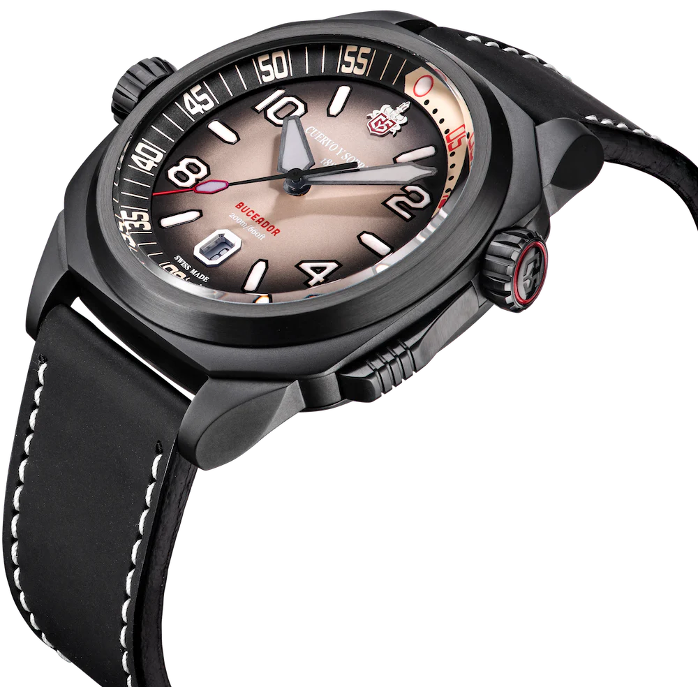 Cuervo y Sobrinos Buceador Caribe Divers Black Coral Watch - Image 5