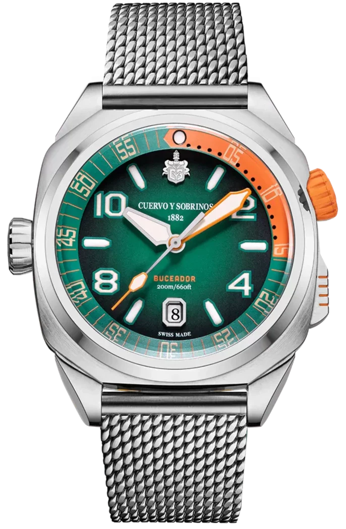 Cuervo y Sobrinos Watch Buceador Caribe Pipin Bracelet Limited Edition