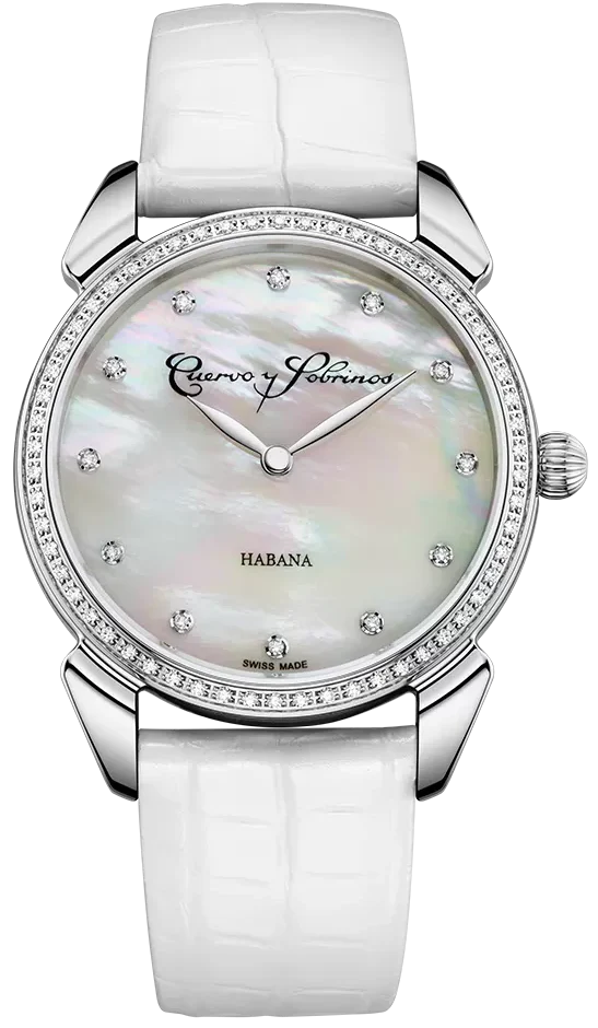 Cuervo y Sobrinos Watch Historiador Primera Dama Diamond White