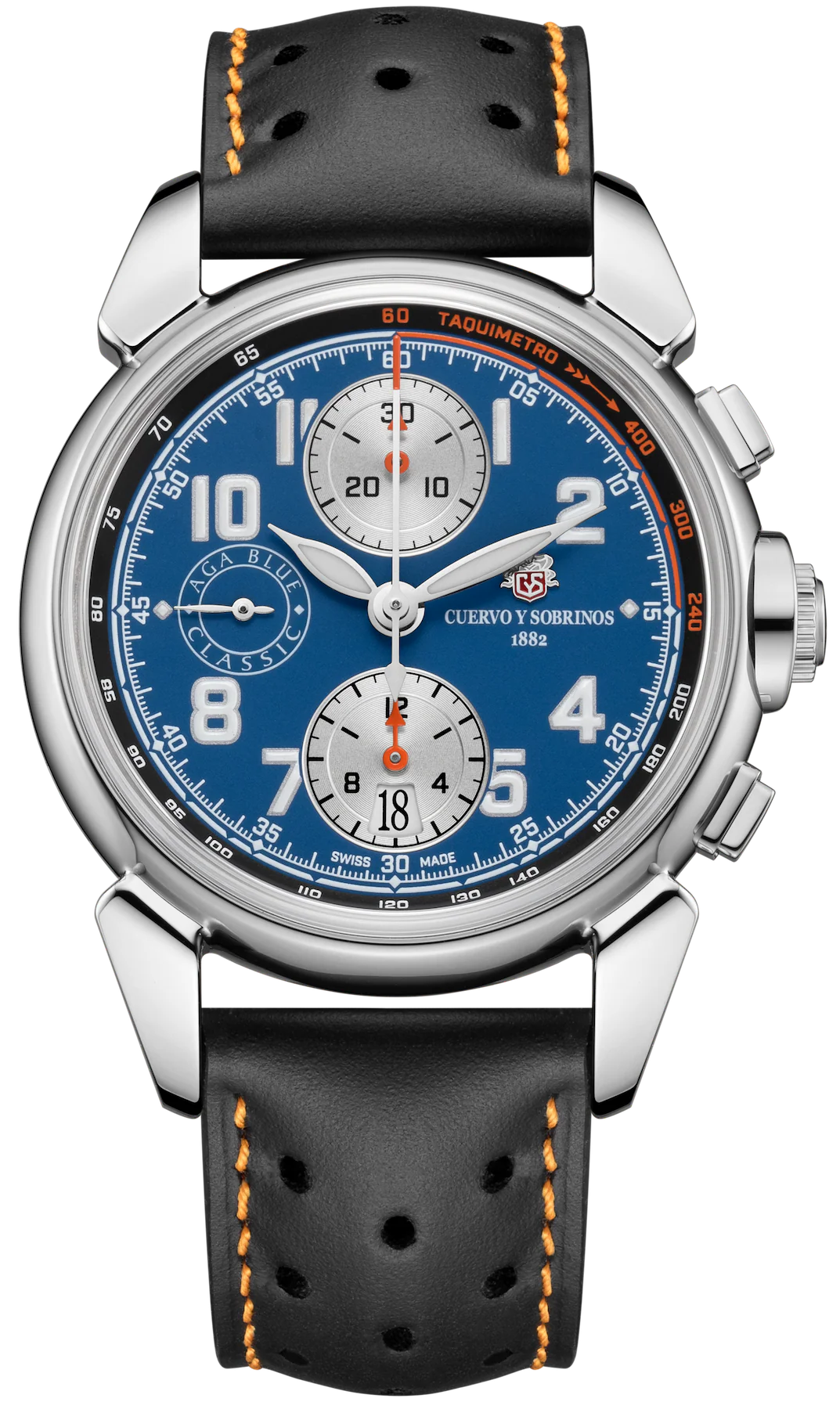 Cuervo y Sobrinos Chronograph Aga Blue Classic Limited Edition Watch