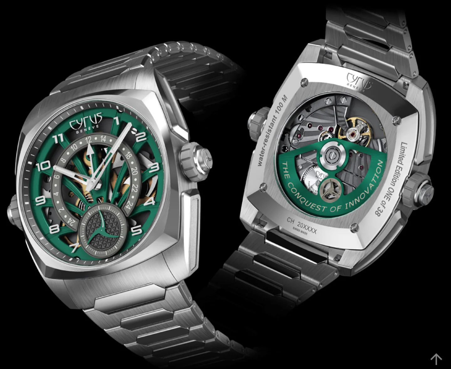 Cyrus Klepcys GMT Palm Green Bracelet Limited Edition Watch - Image 2