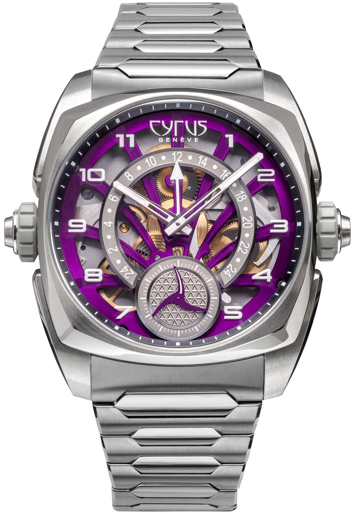 Cyrus Klepcys GMT Titanium Royal Purple Bracelet Watch
