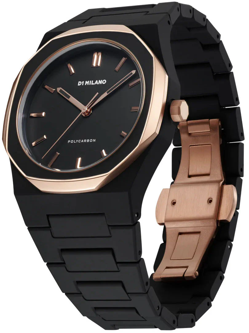 D1 Milano Polycarbon Black Mesh Watch - Image 2