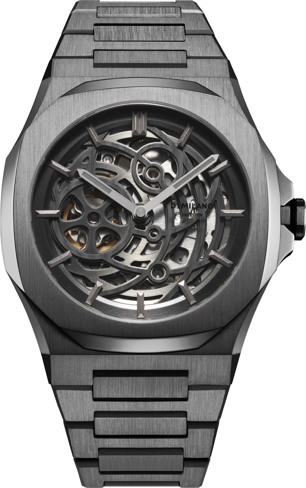 D1 Milano Skeleton Gun Metal Watch