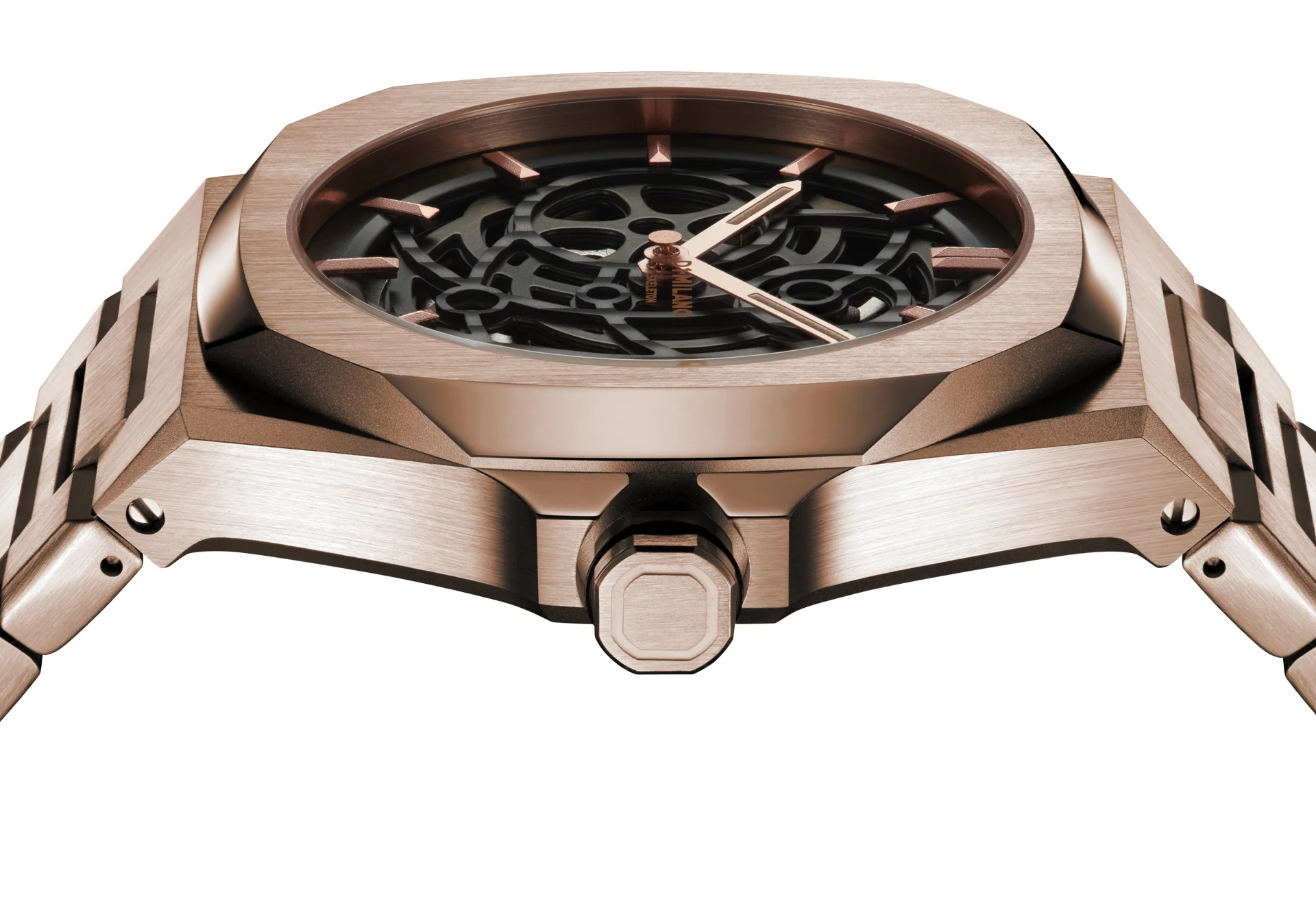D1 Milano Skeleton Rose Gold Watch - Image 4