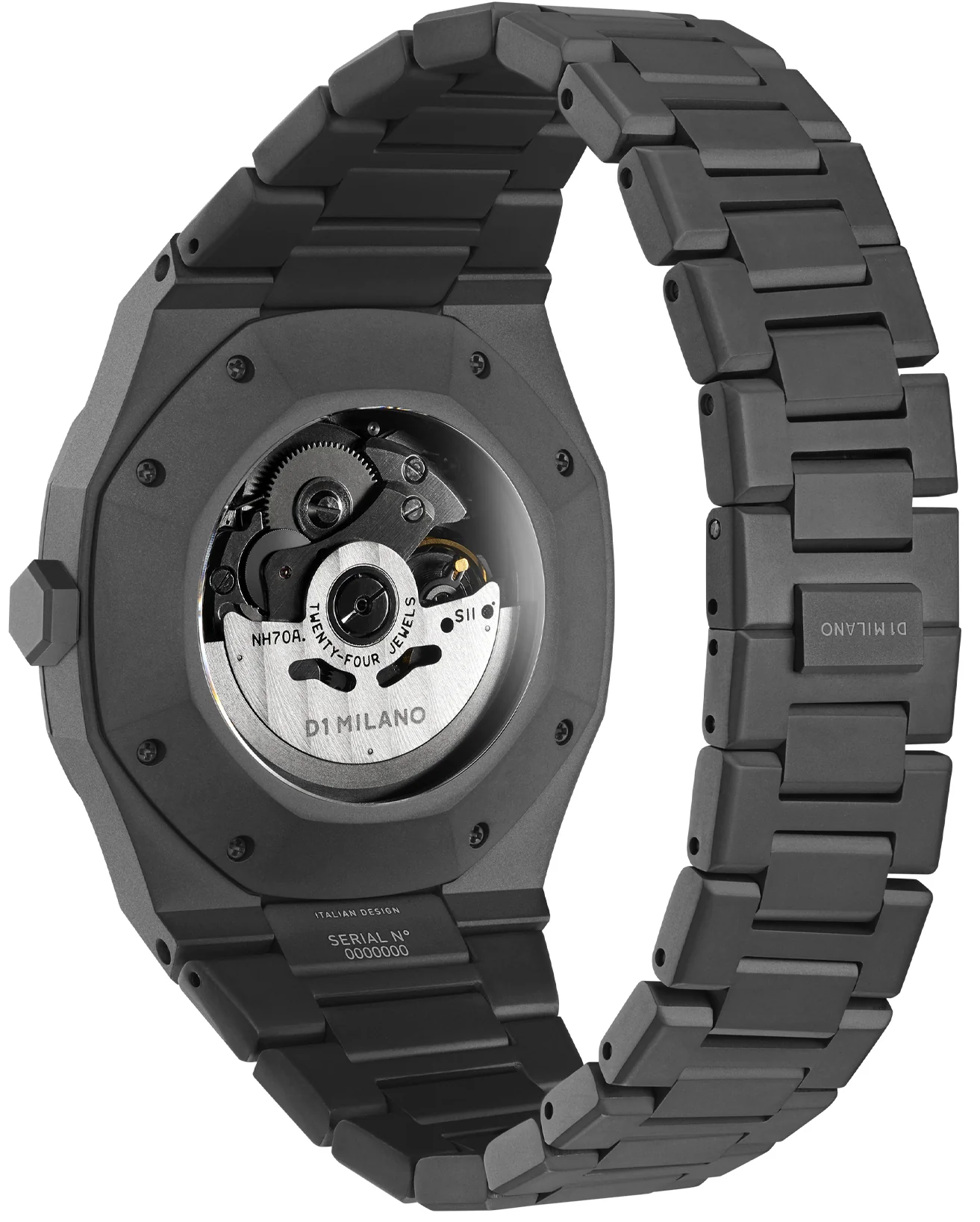 D1 Milano Watch Skeleton Sandblast Green Bracelet D - Image 2