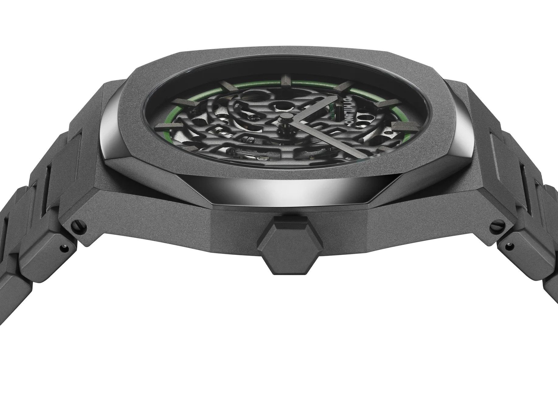 D1 Milano Watch Skeleton Sandblast Green Bracelet D - Image 4