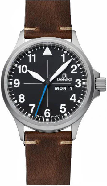 Damasko Watch DA 38 Vintage Mocha Leather Pin D