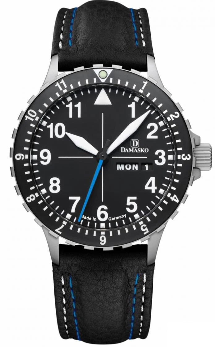 Damasko Watch DA 46 Blue Hand Leather Pin
