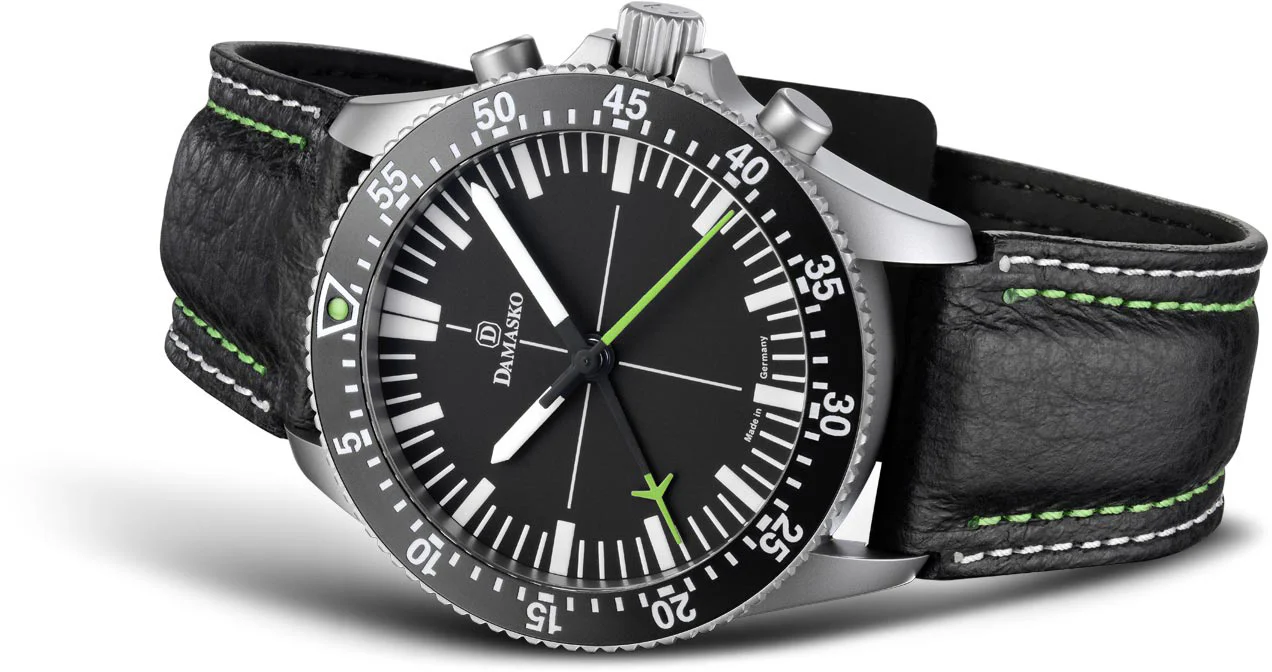 Damasko Watch DC80 Matt Green Leather Pin - Image 2