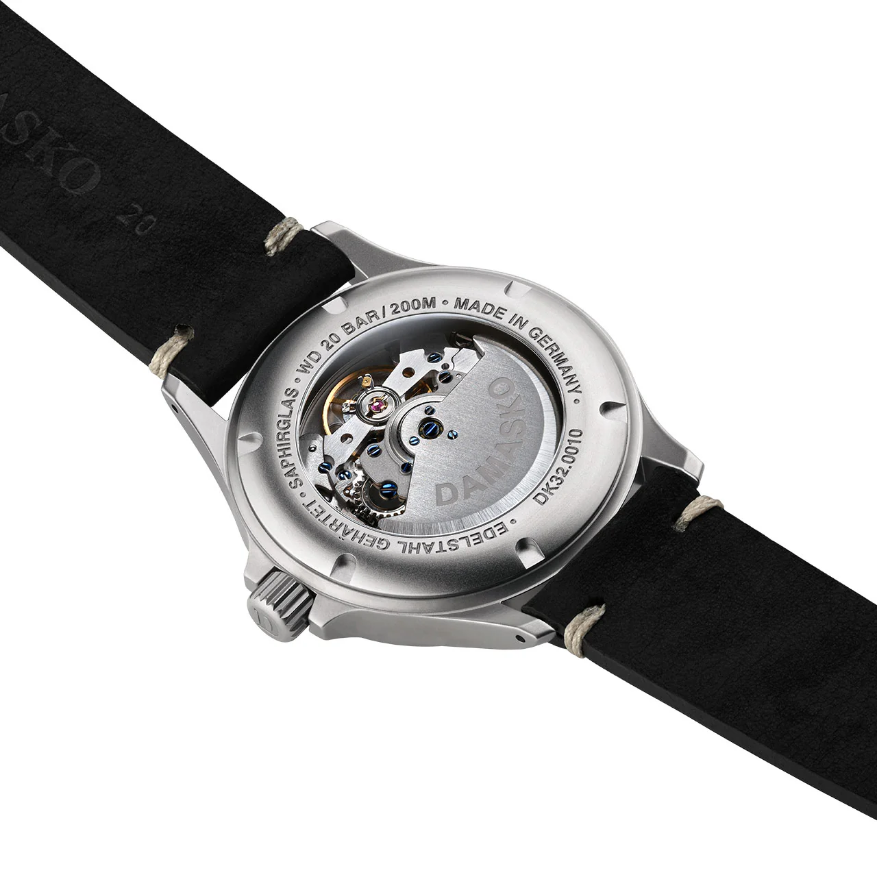 Damasko Watch DK32 Black Vintage Mocha Leather Pin - Image 3