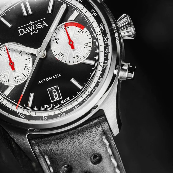Davosa Newton Pilot Rally Chronograph Black Limited Edition Watch - Image 4