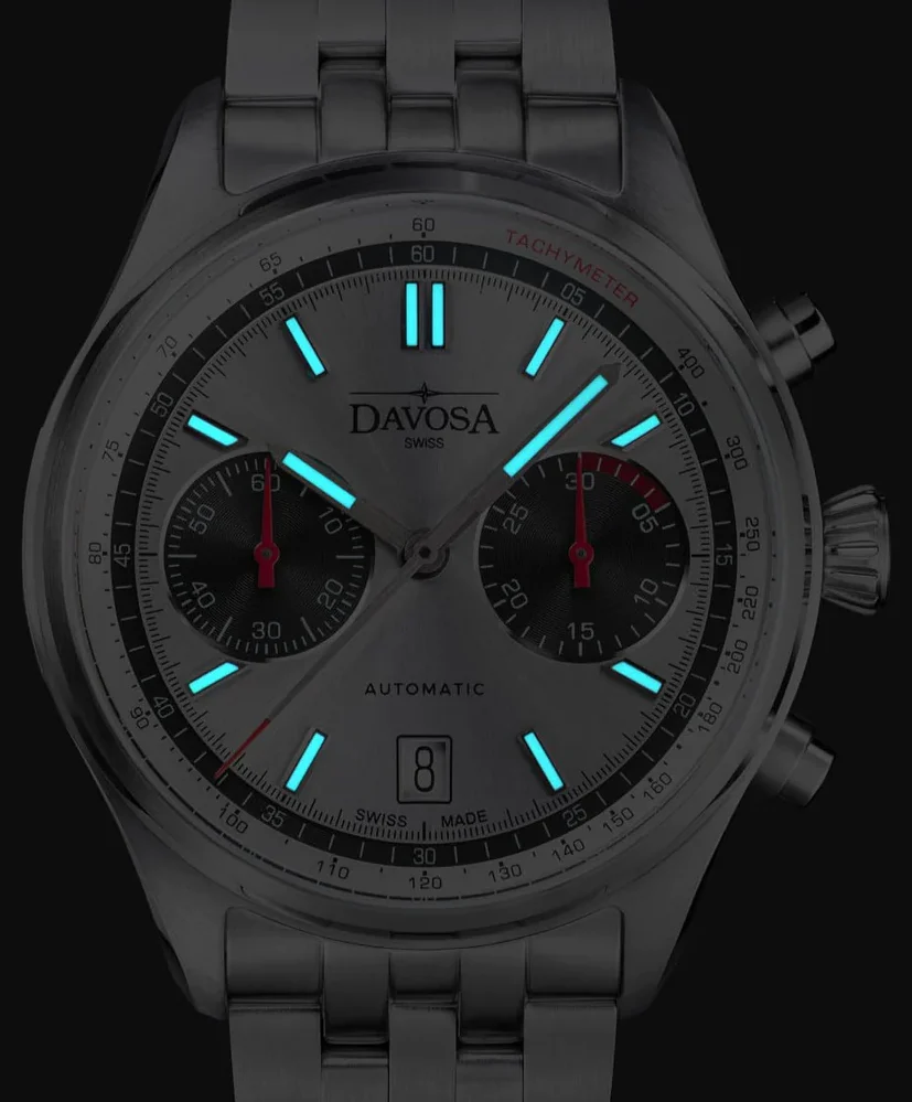 Davosa Newton Pilot Rally Silver Bracelet Limited Edition Watch - Image 2