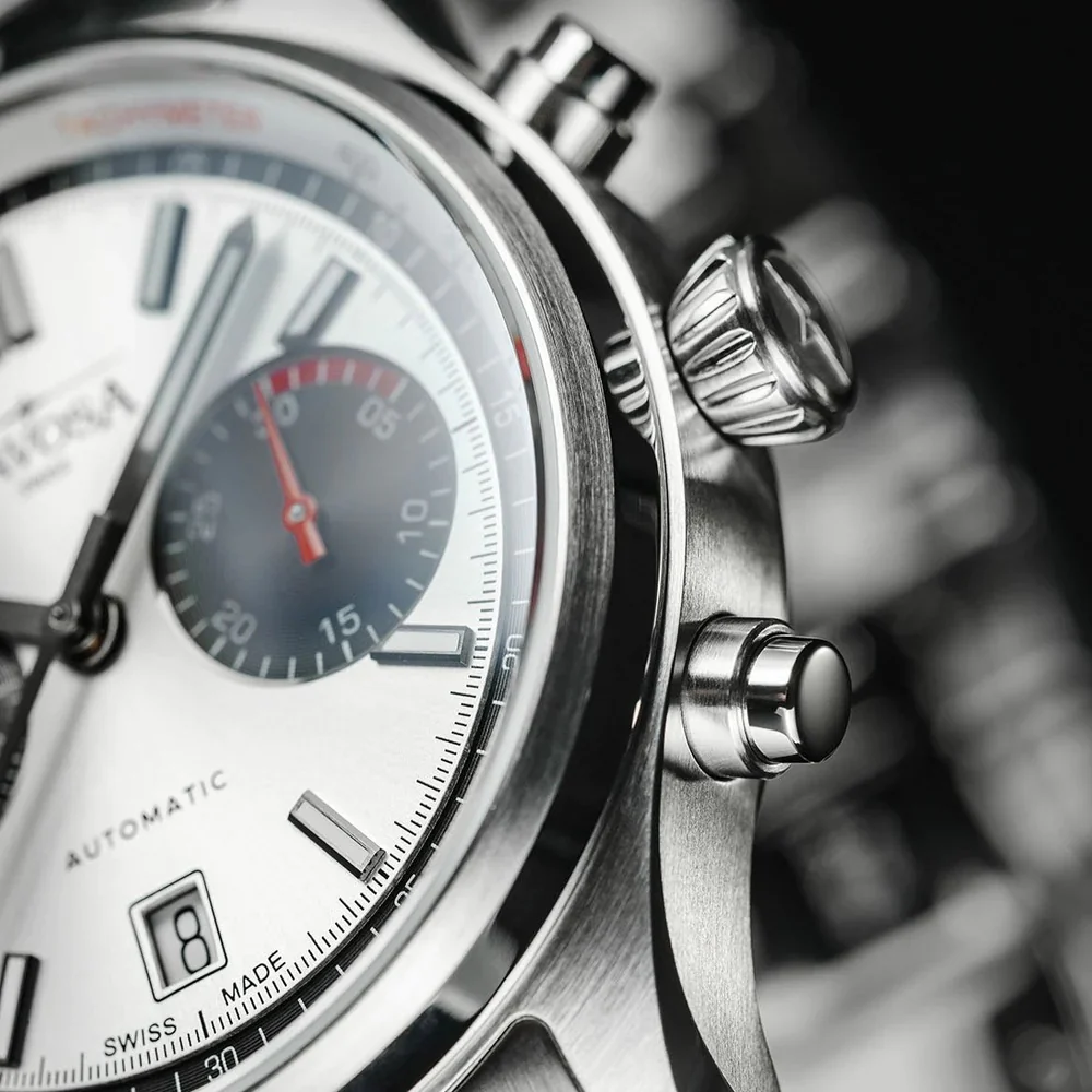 Davosa Newton Pilot Rally Silver Bracelet Limited Edition Watch - Image 6