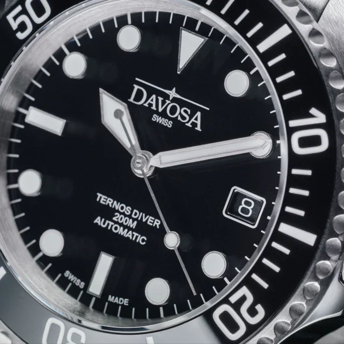 Davosa Watch Ternos Diver Black Dial Tri Link - Image 3
